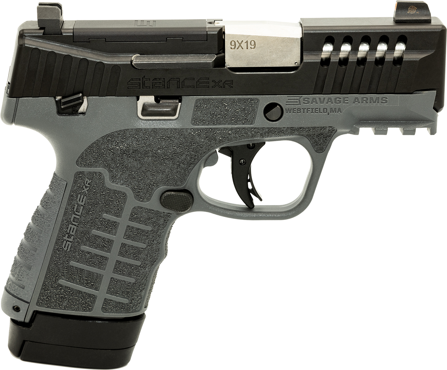 Savage Arms 67059 Stance XR 9mm 13+1 3.20″ Natural Black Nitride Ported Stainless Steel Slide Gray Glass Filled Nylon Grip Ambidextrous
