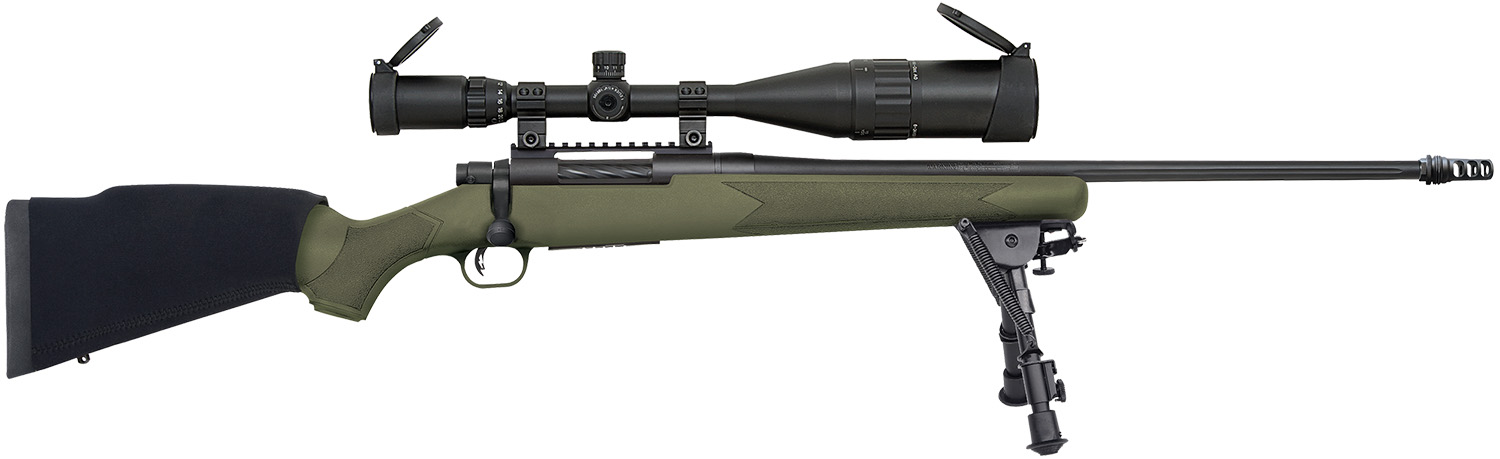 Mossberg 27924 Patriot Night Train 308 Win Caliber with 5+1 Capacity, 22″ Threaded/Fluted Barrel, Matte Blued Metal Finish & OD Green Synthetic Stock Right Hand (Full Size) Includes 6-24x50mm Scope