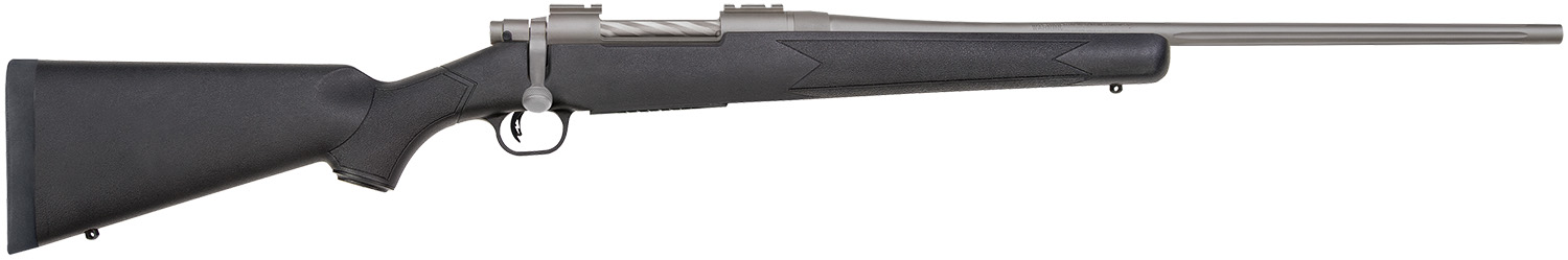 Mossberg 28009 Patriot  Full Size 270 Win 5+1 22″ Stainless Cerakote Fluted Barrel, Stainless Cerakote Receiver Drilled & Tapped, Black Fixed Synthetic Stock, Right Hand