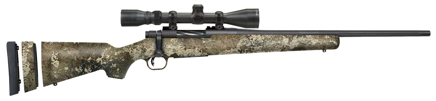Mossberg 28065 Patriot Super Bantam 243 Win Caliber with 5+1 Capacity, 20″ Fluted Barrel, Blued Metal Finish & TrueTimber Strata Synthetic Stock Right Hand (Youth) Includes 3-9x40mm Scope
