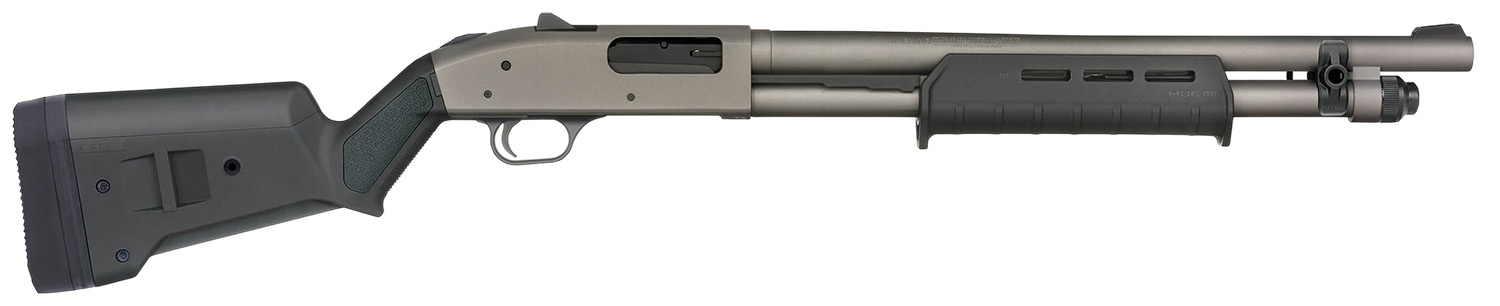 Mossberg 50795 590A1 Professional Series 12 Gauge Bolt 3″ 6+1 18.50″ Tungsten Gray Cerakote Barrel, Tungsten Gray Cerakote Steel Drilled & Tapped Receiver, Magpul SGA Black Synthetic Stock, Ambidextro