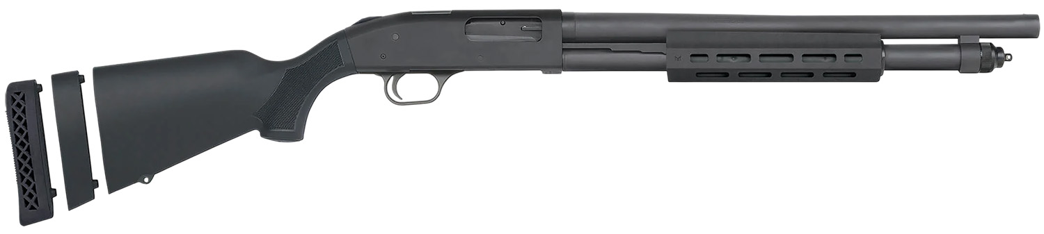 Mossberg 50799 590A1  12 Gauge Pump 3″ 6+1 18.50″ Black Parkerized Heavy Walled Barrel, M-LOK Forend, Black Parkerized Steel Drilled & Tapped Receiver, Fixed Black Synthetic Stock, Cylinder Bore Choke