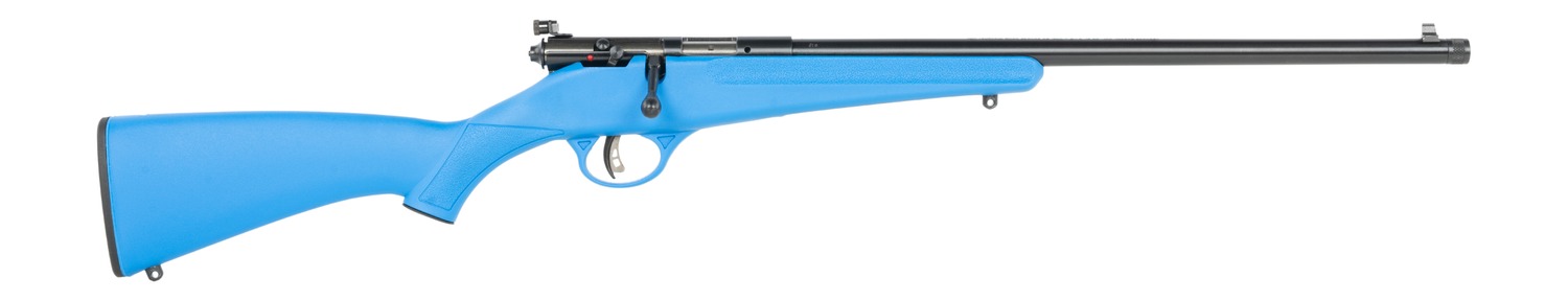 Savage Arms  Rascal F-SR 22 LR 1rd 16.13″ Matte Black Single Shot Threaded Barrel, Blue Synthetic Stock, Right Hand