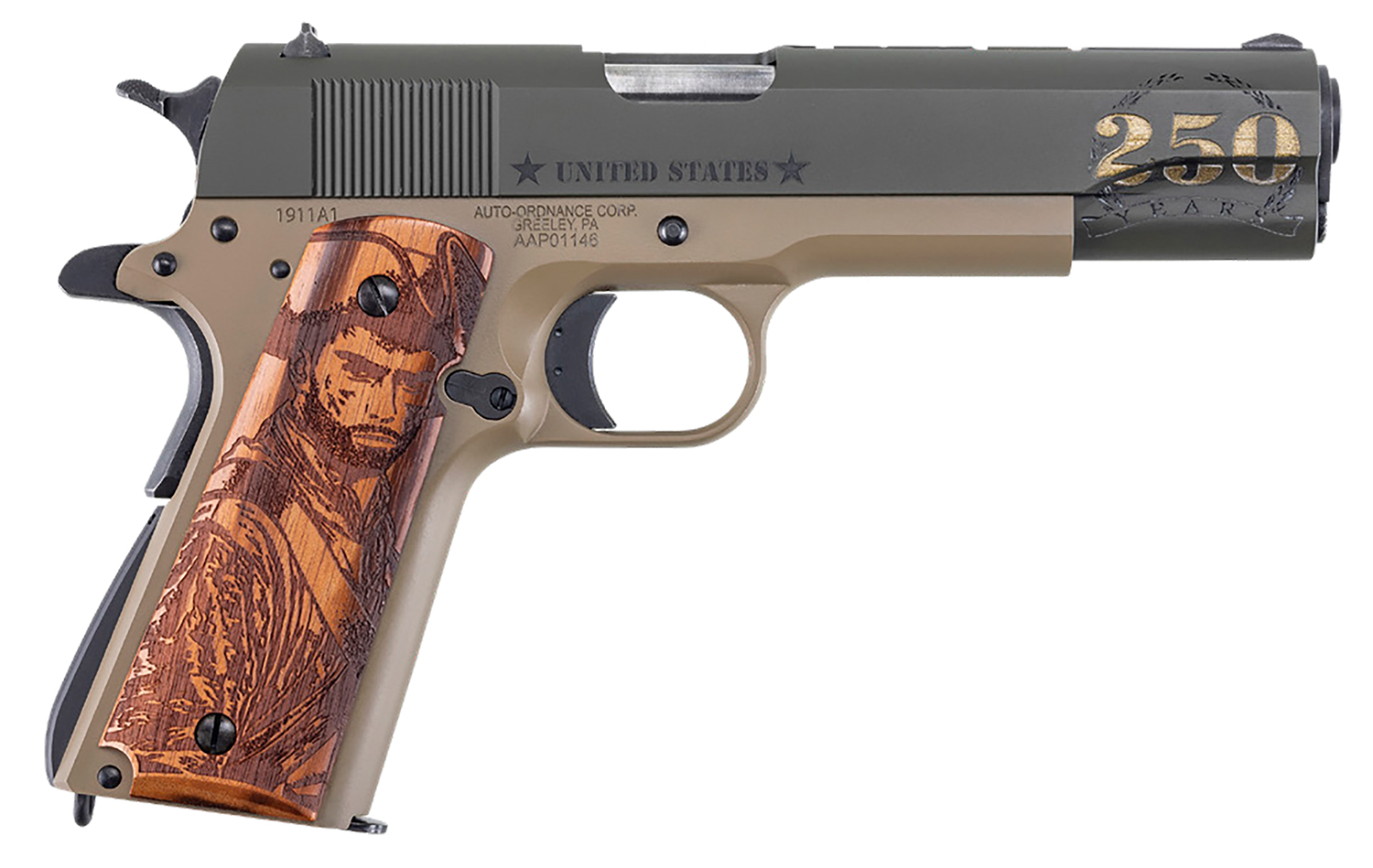 AUTO 1911BKOC15 ARMY 45ACP 5 7R 2TN/WD GRIPS