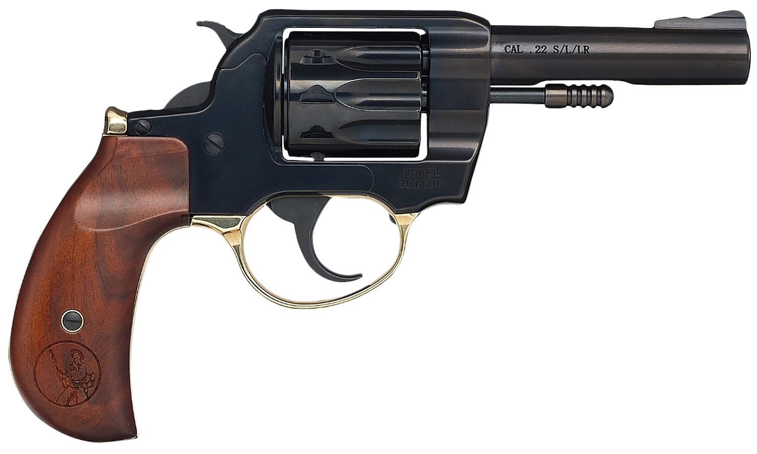 Henry H016BD Golden Boy  22 LR 10 Shot 4″ Blued Steel Barrel, Cylinder, Blued Polished Steel Frame, Walnut Birdshead Grip, Transfer Bar Safety, Exposed Hammer