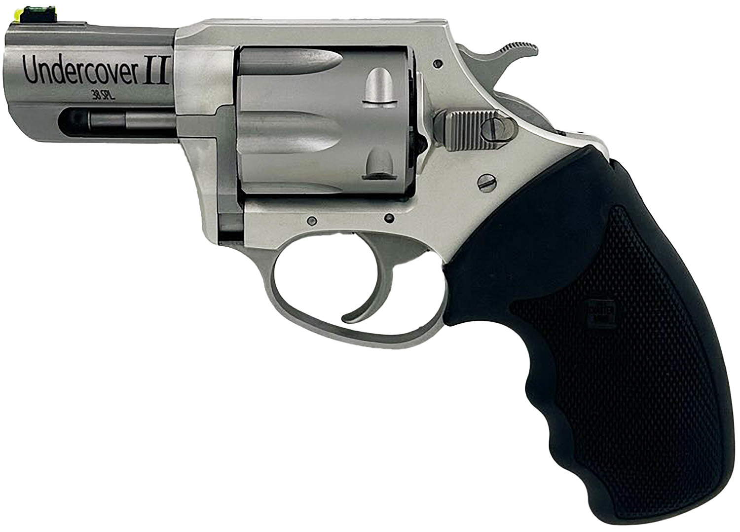 Charter Arms 53620 Undercover II Large 38 Special, 6 Shot 2.20″ Matte Stainless Steel Barrel & Cylinder, Anodized Aluminum Frame w/Black Finger Grooved Rubber Grip, Exposed Hammer