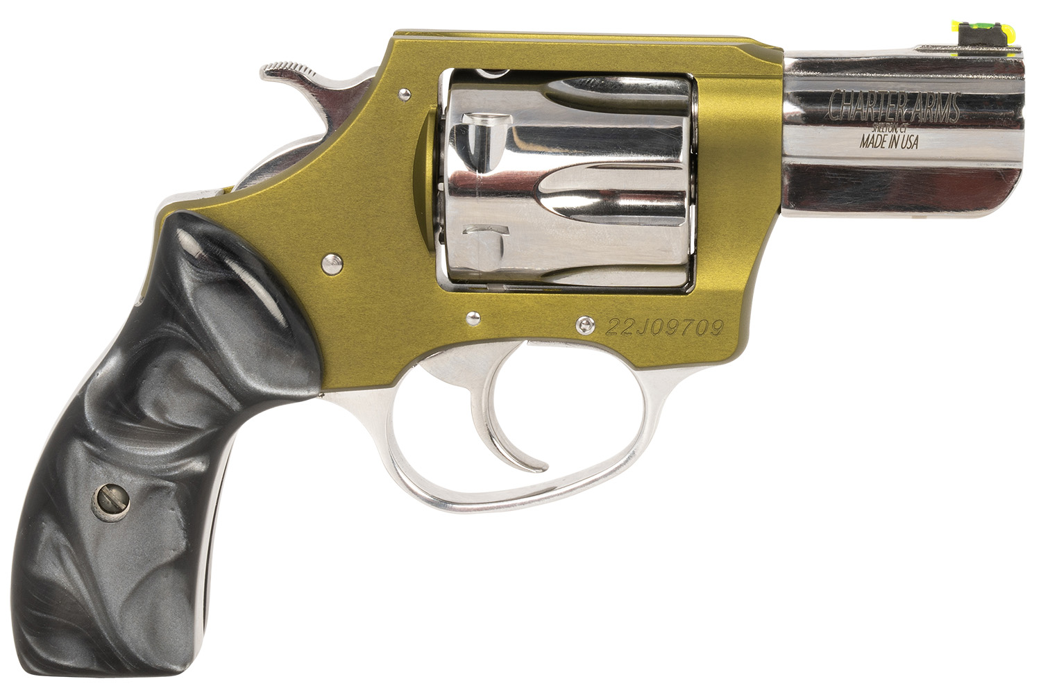 Charter Arms 53624 Undercover II Large 38 Special, 6 Shot 2.20″ High Polished Stainless Steel Barrel & Cylinder, OD Green Anodized Aluminum Frame, Black Pearlite Grip, Exposed Hammer