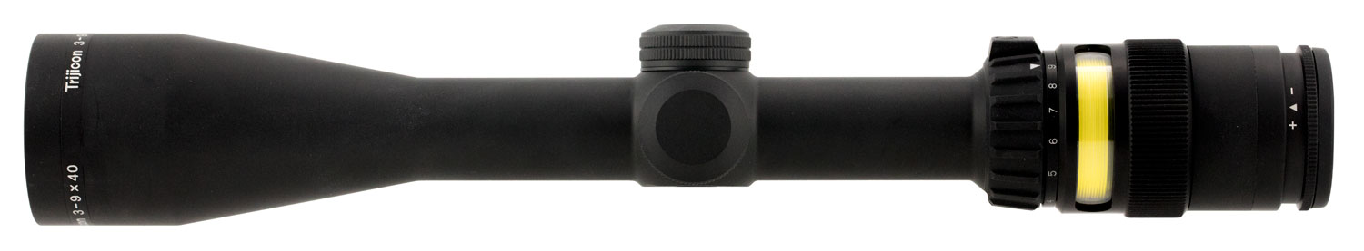 Trijicon 200001 AccuPoint Black Hardcoat Anodized 3-9x 40mm 1″ Tube Illuminated Duplex Crosshair w/Amber Dot Reticle