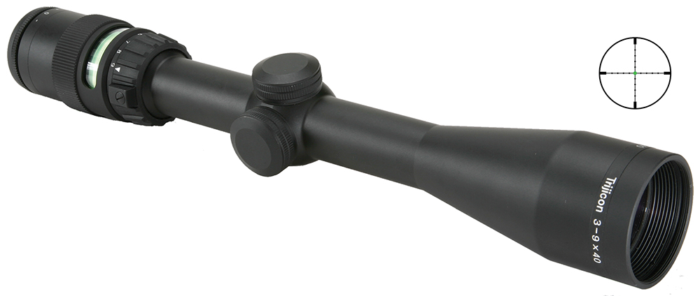 Trijicon 200005 AccuPoint  Black Hardcoat Anodized 3-9x40mm 1″ Tube, Illuminated Mil-Dot Crosshair w/Green Dot Reticle