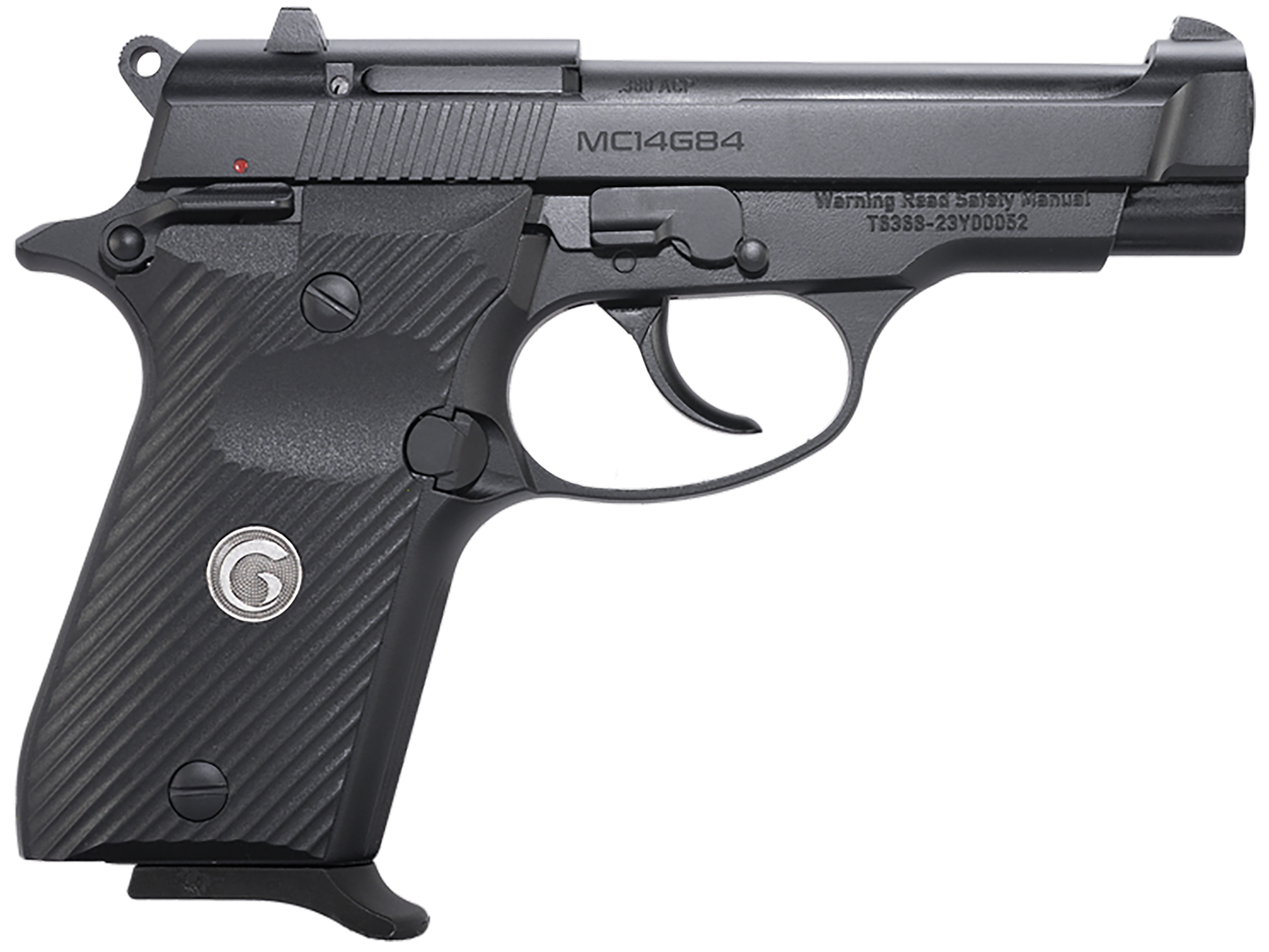 EAA GIRSAN 390825 MC14G84  380 ACP 13+1 3.80″ Black Steel Barrel, Black Serrated Steel Slide, Black Aluminum Frame w/Beavertail, Black Polymer Grip