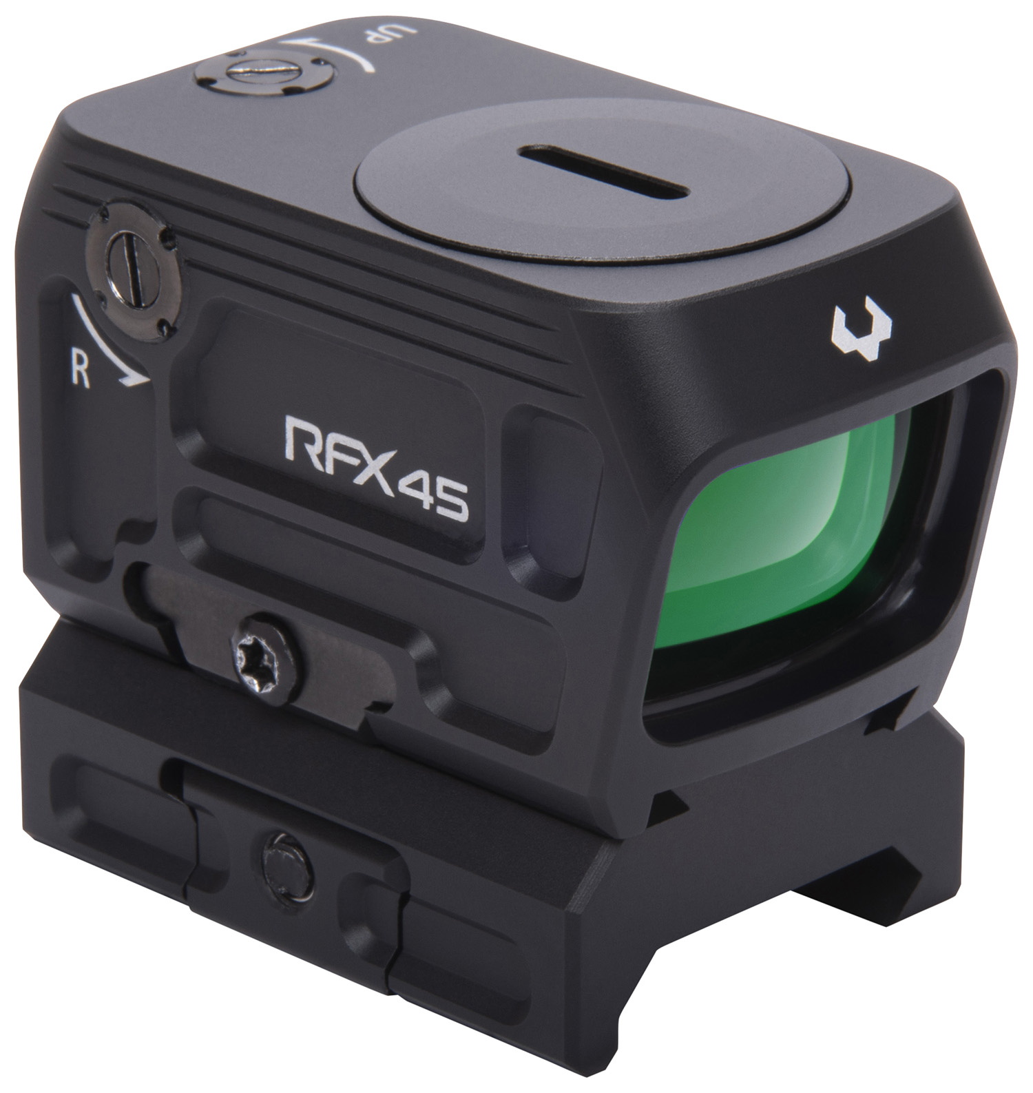 Viridian 9810059 RFX45  Black Anodized 1 x 24 mm x 15.5 mm 5 MOA Green Dot ACRO/Picatinny Low Mount