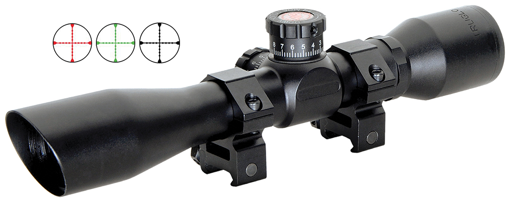 Truglo TG8504BT Tru-Brite Xtreme Compact Tactical 4x 32mm Obj 20.79 ft @ 100yds FOV 1″ Tube Black Finish Mil-Dot