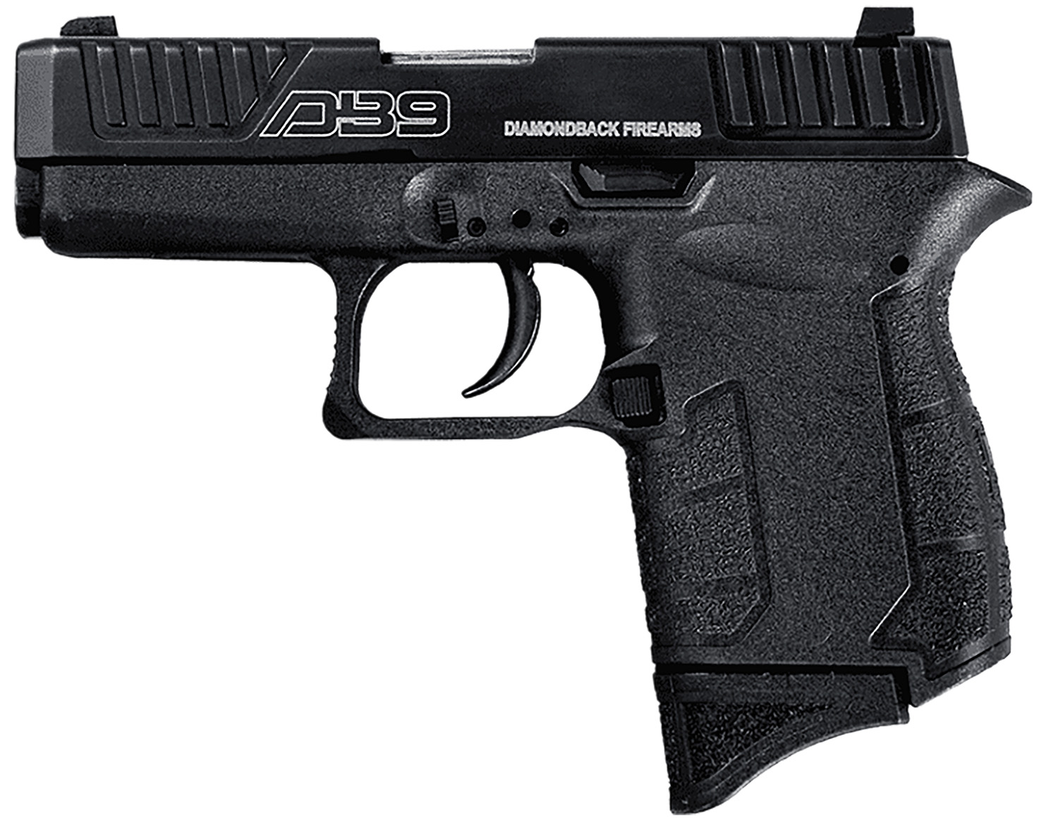 Diamondback DB0200P001 DB9 Gen4 Micro-Compact Frame 9mm Luger 6+1, 3.10″ Stainless Steel Barrel, Black Serrated Stainless Steel Slide, Black Polymer Frame w/Beavertail & Grip