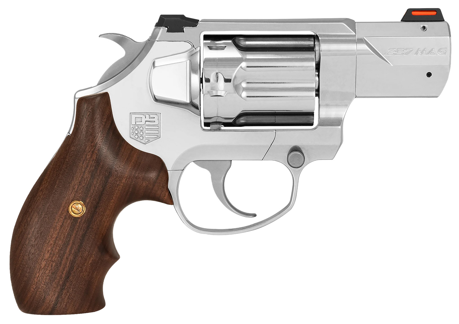 Diamondback DB075AS701 SDR Sports South Exclusive Small 357 Mag/38 Special +P 6 Shot 2″ Polished Stainless Steel Barrel & Frame, Stainless Steel Cylinder, Hogue Wood Grip, Exposed Hammer