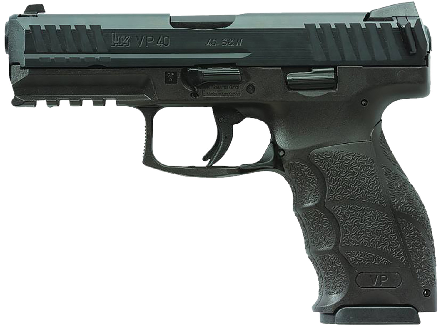 HK 81001161 VP40  40 S&W 10+1 4.09″ Black Steel Barrel, Black Cerakote Serrated Steel Slide, Black Polymer Frame w/Picatinny Rail, Black Interchangeable Backstrap Grip