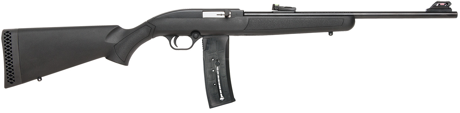 Mossberg 37073 702 Plinkster Full Size 22 LR 25+1 18″ Blued Steel Barrel, Blued 3/8″ Dovetail Receiver, Black Fixed Synthetic Stock, Right Hand