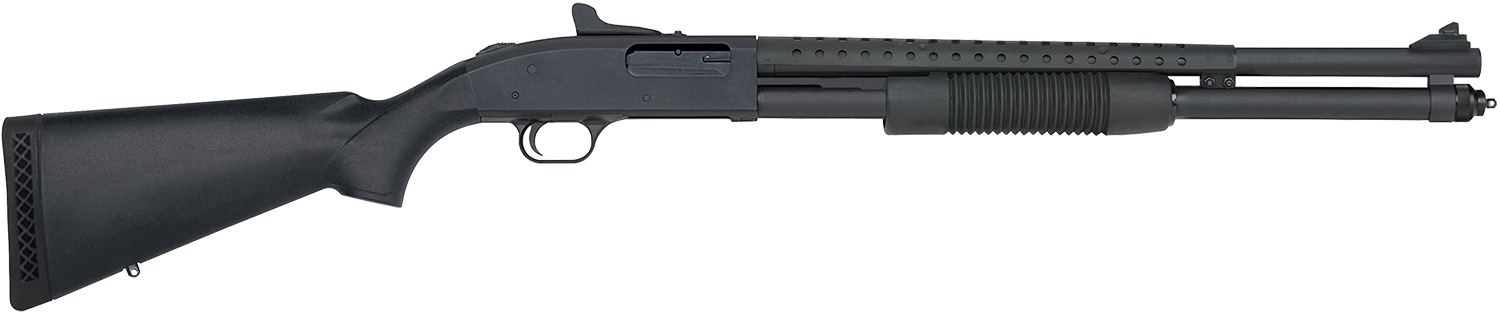 Mossberg 50693 590 Persuader 12 Gauge 8+1 3″ 20″ Cylinder Bore Heat-Shield Barrel, Matte Blued Metal Finish, Drilled & Tapped Receiver, Ghost Ring Sight, Synthetic Stock