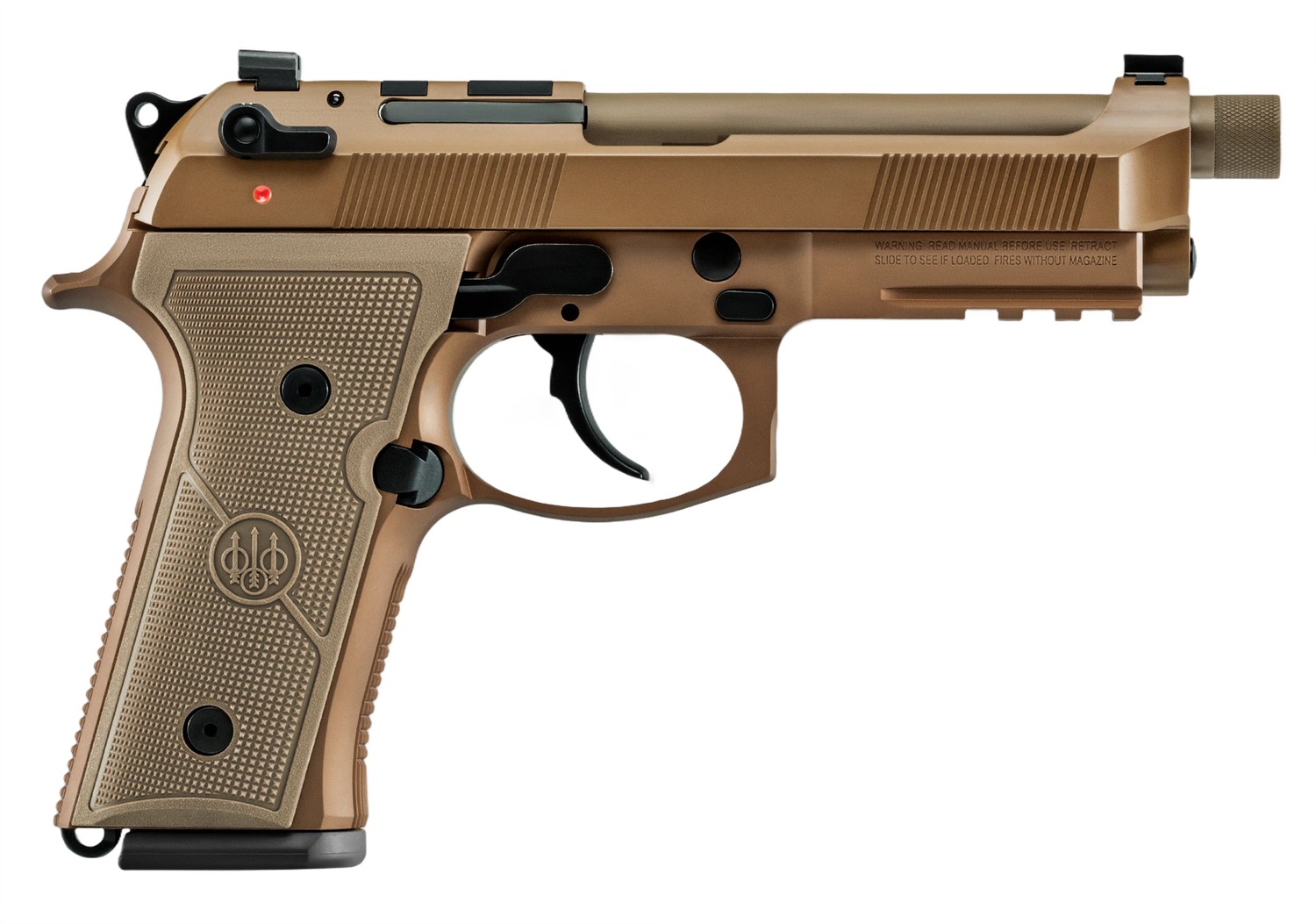 Beretta USA JS92QM9A4GM M9A4 Centurion 9mm Luger 5.10″ Barrel 18+1, Flat Dark Earth Cerakote Polymer Frame, Serrated Steel Optic Cut Slide, Polymer Grip & Decocker Safety