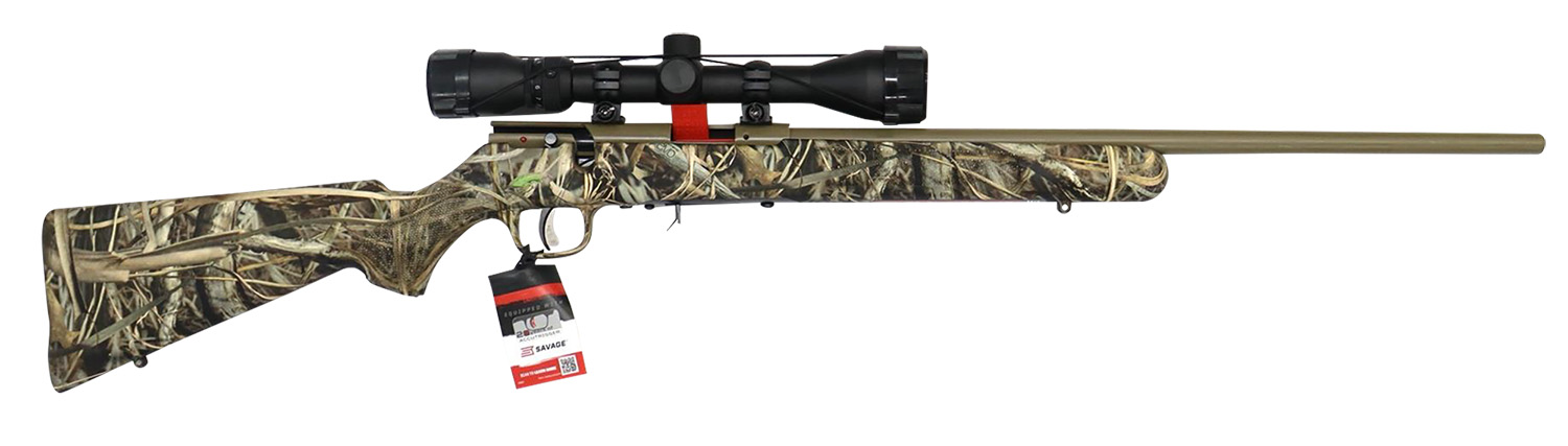 Savage Arms 96867 93 XP 17 HMR 10+1 21″ Coyote Tan Cerakote Button-Rifled Barrel & Drilled & Tapped Steel Receiver, Brush Camouflage Fixed Synthetic Stock, Weaver 3-9x40mm