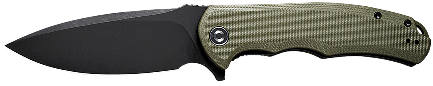 Civivi Knives C803F Praxis  3.75″ Folding Plain Black Stonewashed 9Cr18MoV SS Blade, OD Green Textured G10 Handle