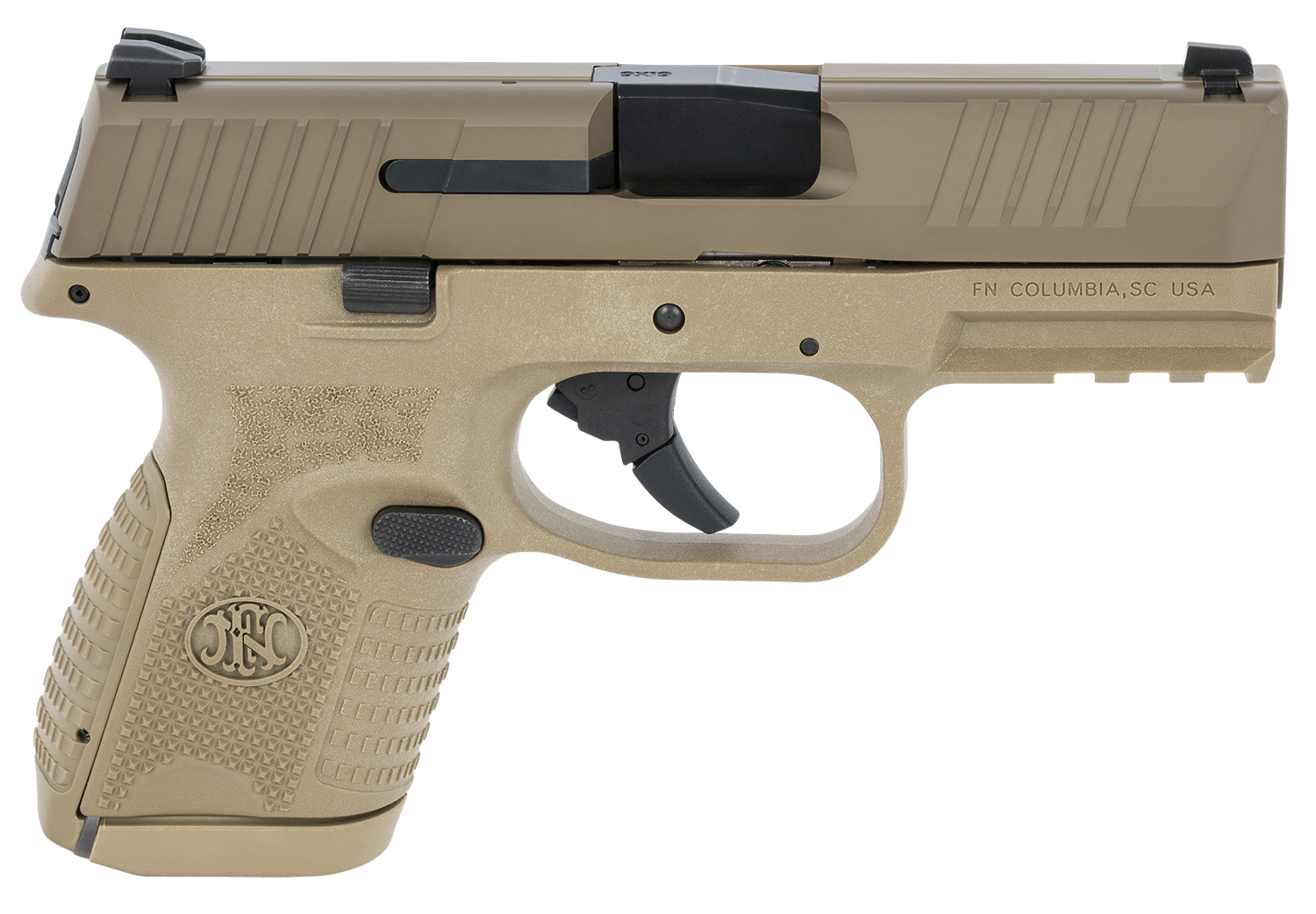 FN 66100819 509 Compact 9mm Luger 3.70″ Barrel 10+1, Flat Dark Earth Polymer Frame With Mounting Rail, Flat Dark Earth Stainless Steel Slide, No Manual  Safety