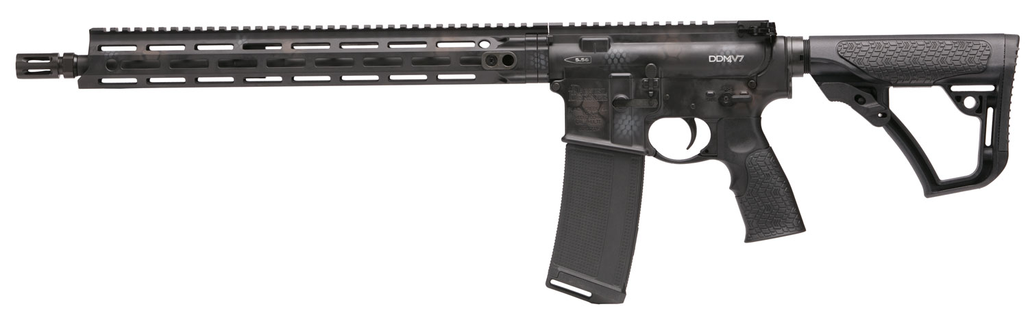 Daniel Defense 0212802267047 DDM4 V7 5.56x45mm NATO 16″ 30+1 Rattlecan Cerakote 6 Position w/SoftTouch Overmolding Stock