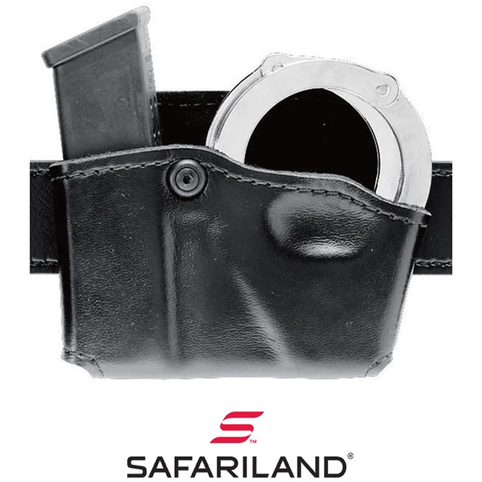 Magazine and Handcuff Holder for Glock 17/22 Paddle Style Right Hand Black