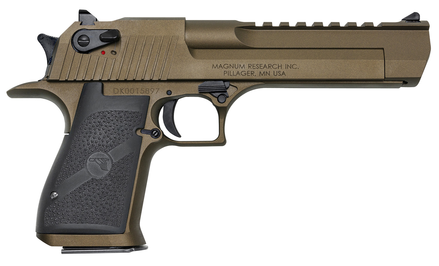 Magnum Research DE50BB Desert Eagle Mark XIX 50 AE 6″ 7+1 Burnt Bronze Cerakote Carbon Steel Frame & Slide Black Rubber Grip