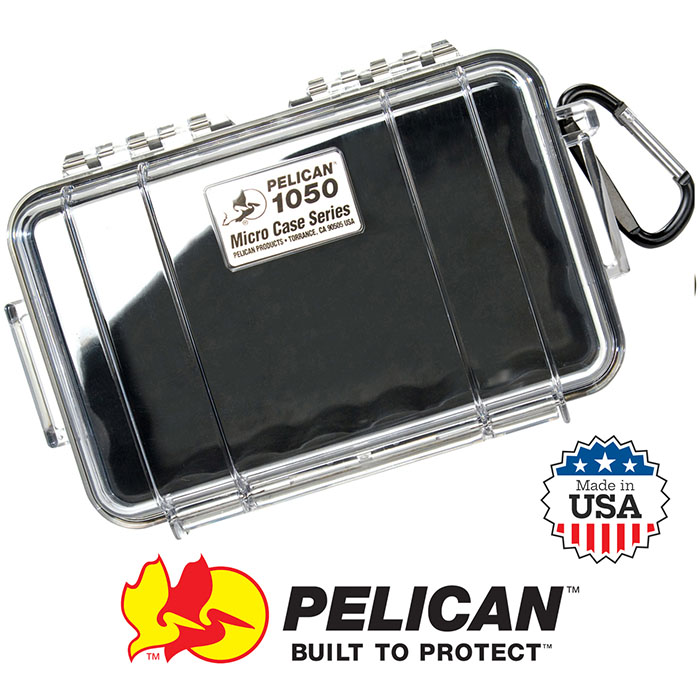 1050 Micro Case with No Foam Black Clear Internal Dimensions 6.3×3.7×2.8 inches