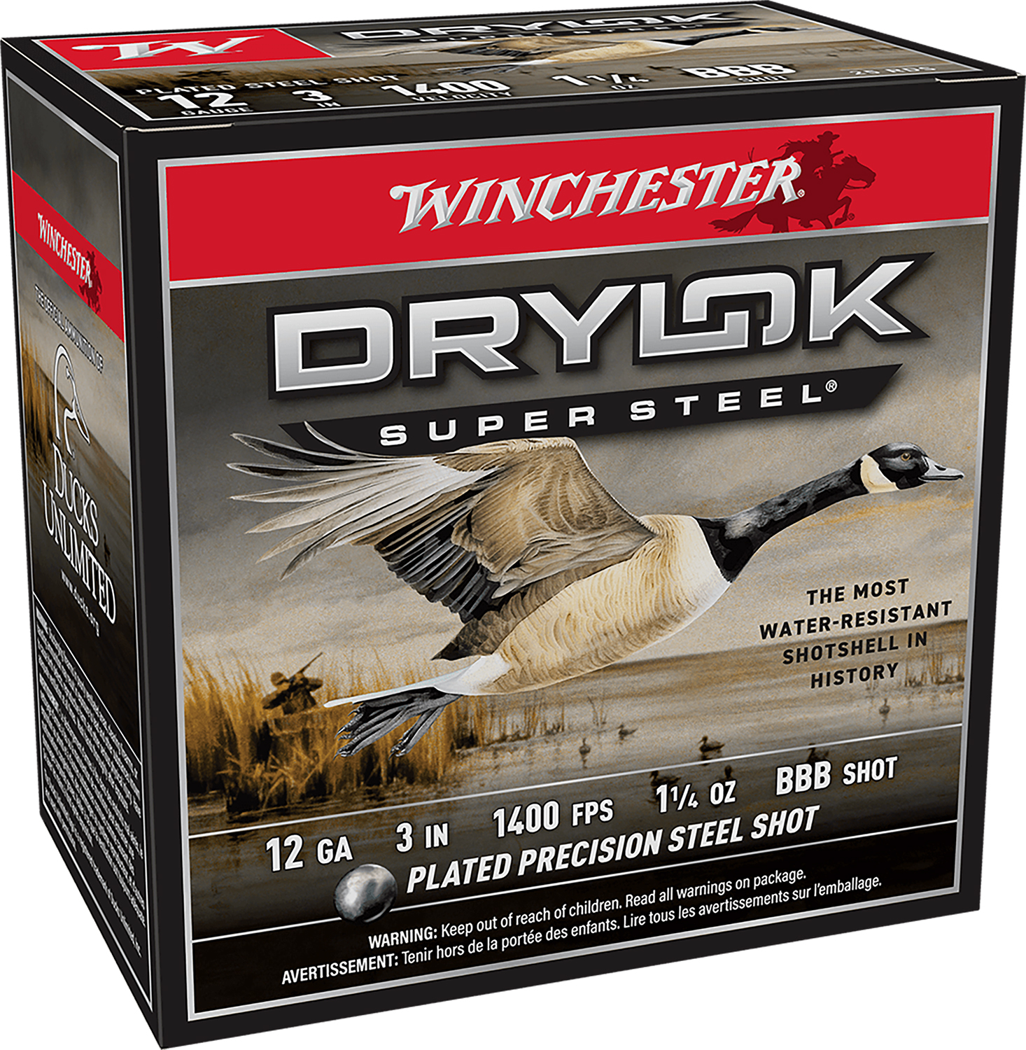 Winchester Ammo XSC123BBB Drylok Super Steel Magnum 12Gauge 3″ 1 1/4oz BBBShot 25 Per Box/10 Case