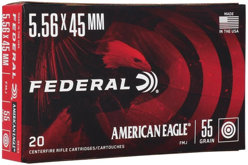 FEDERAL AE 5.56×45 55GR FMJ 20/BX 25BX/CS