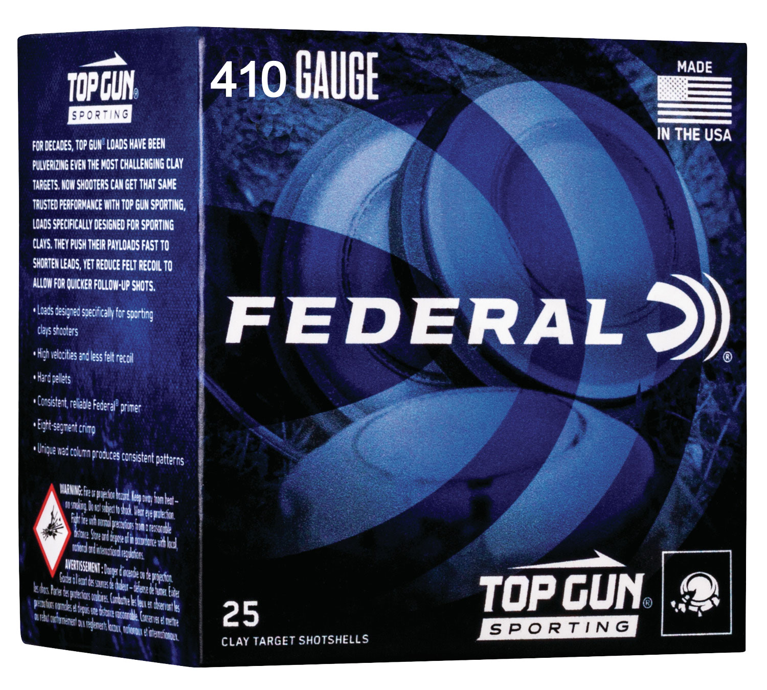 Federal TGS4121475 Top Gun 410Gauge 2.50″ 1/2oz 7.5Shot 25 Per Box/10 Case
